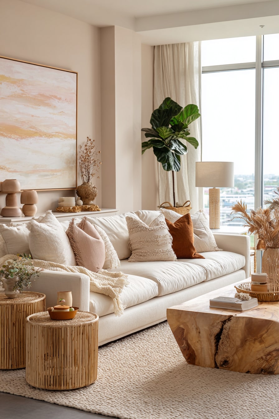 Cream Sofas and Relaxed Warmth