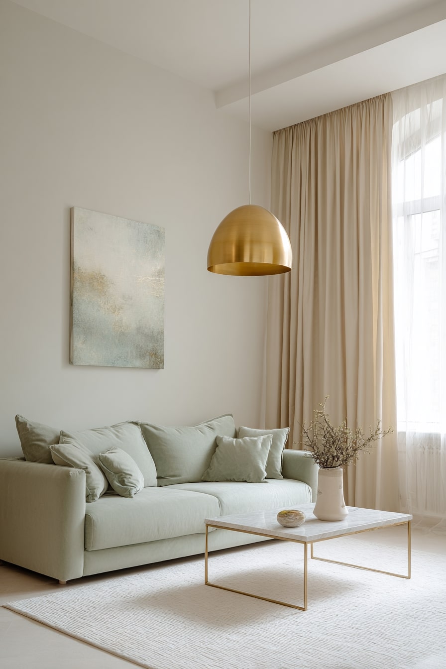 Green Sofas and Calm Balance