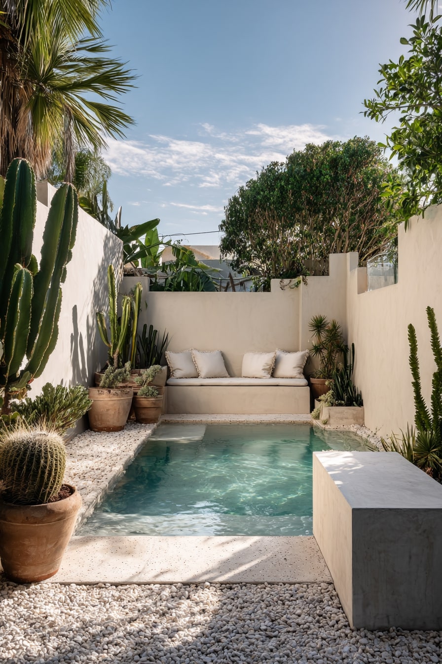 Compact Pool Oasis with Desert Vibes