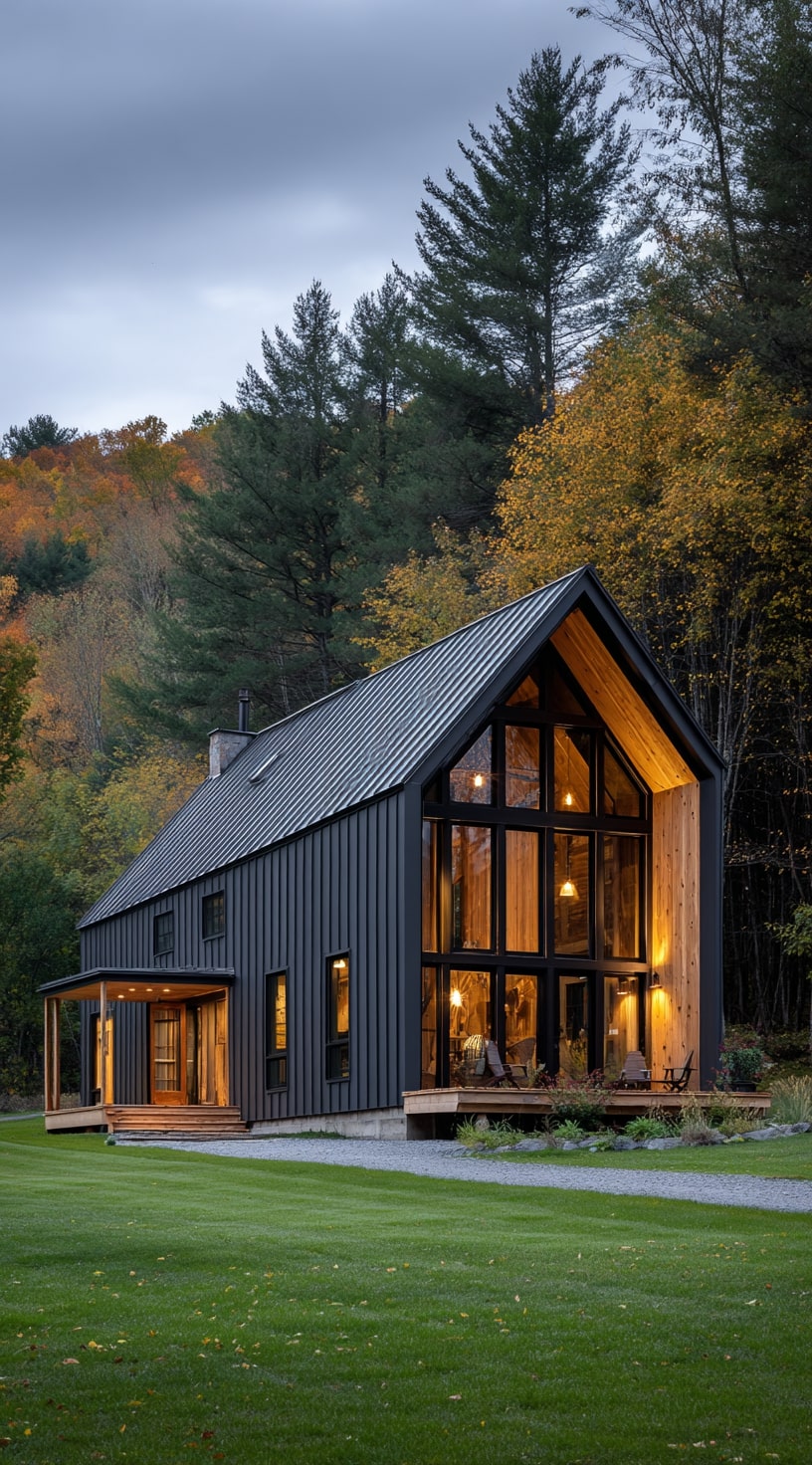 A Contemporary Barn House Framed in Glass and Wood
