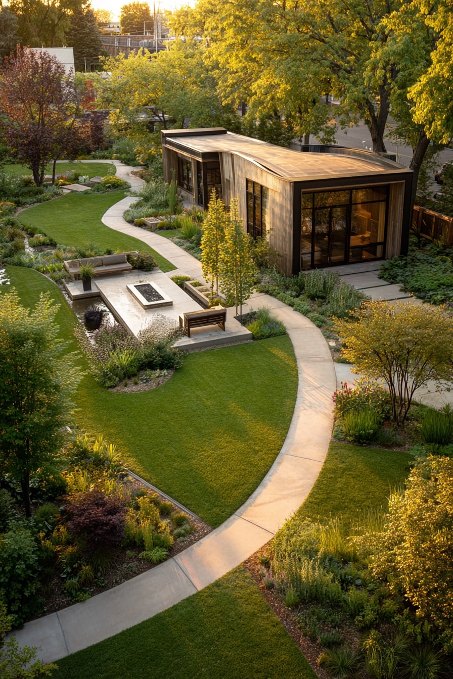 Golden Ratio Flow in a Modern Front Yard