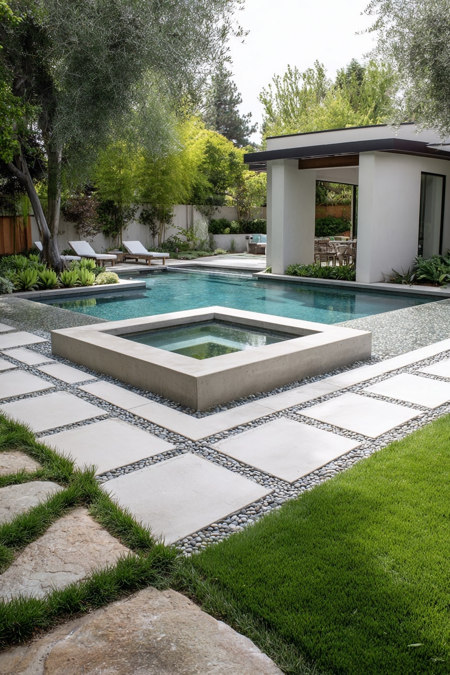 Sleek Square Coping with Modern Poolside Appeal