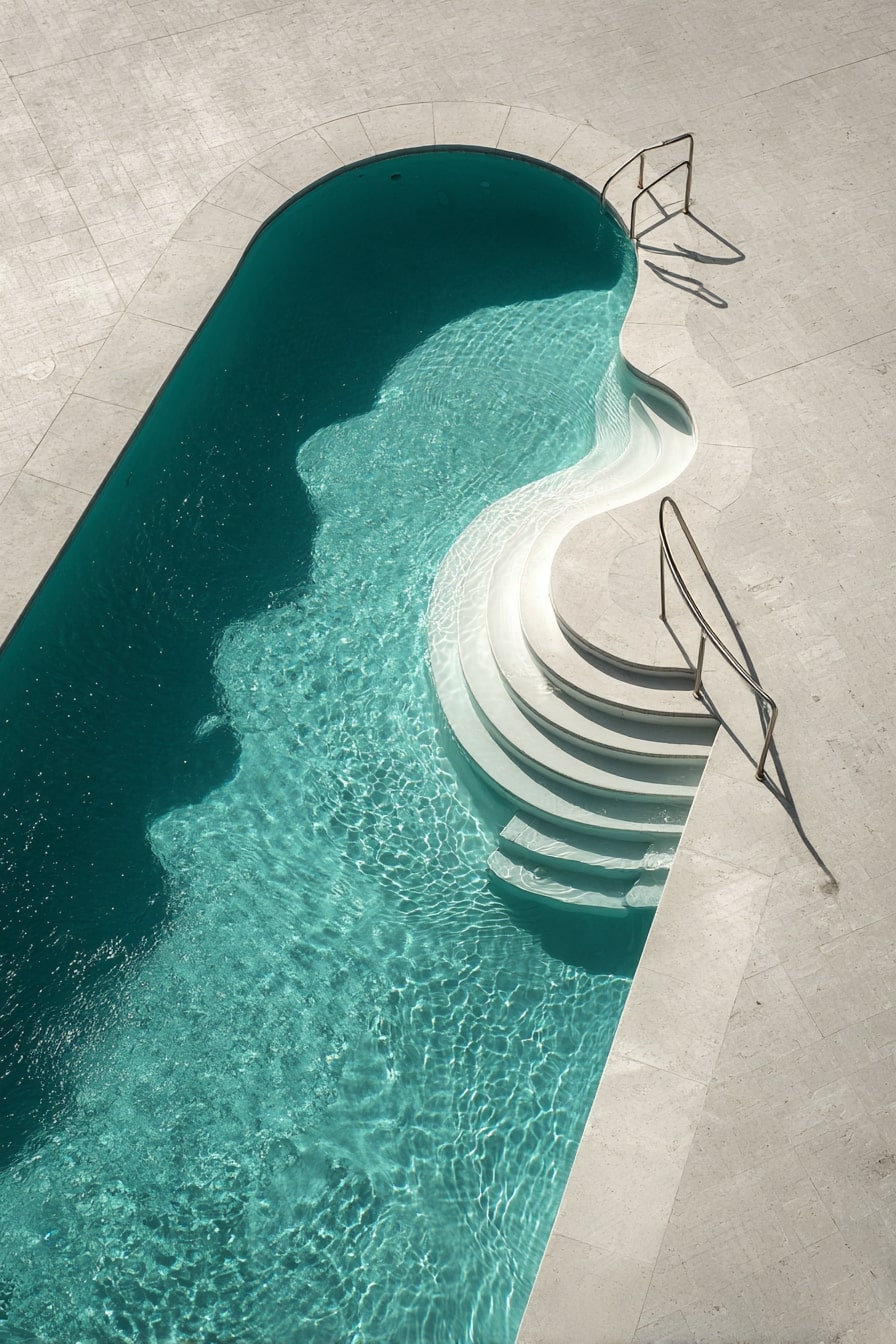 Curved Coping with Sculpted Entry Steps