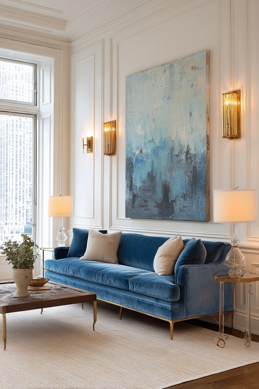 Blue Sofas and Timeless Calm