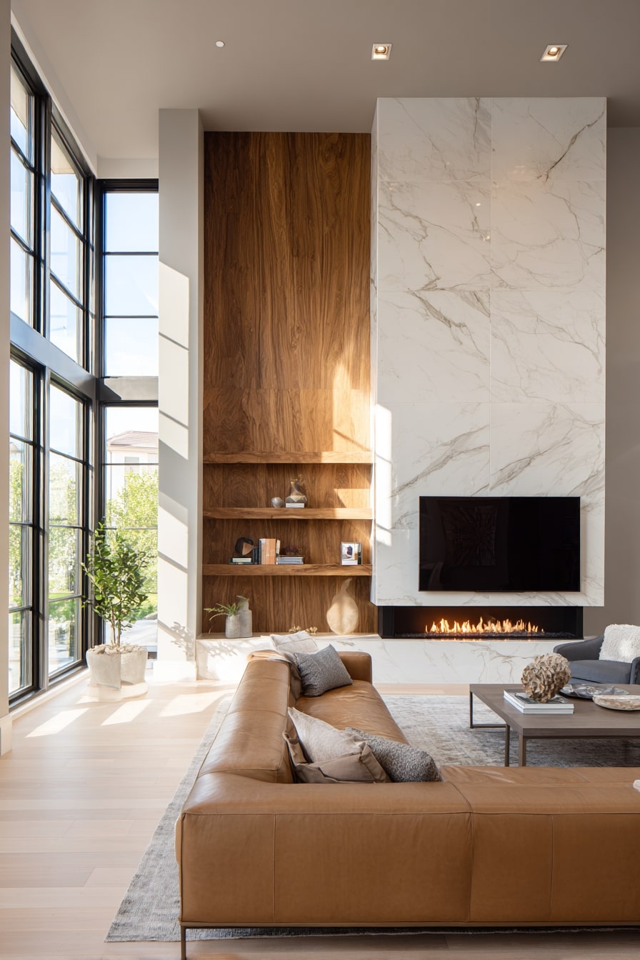 Fireplace Design that Balances Modern Warmth