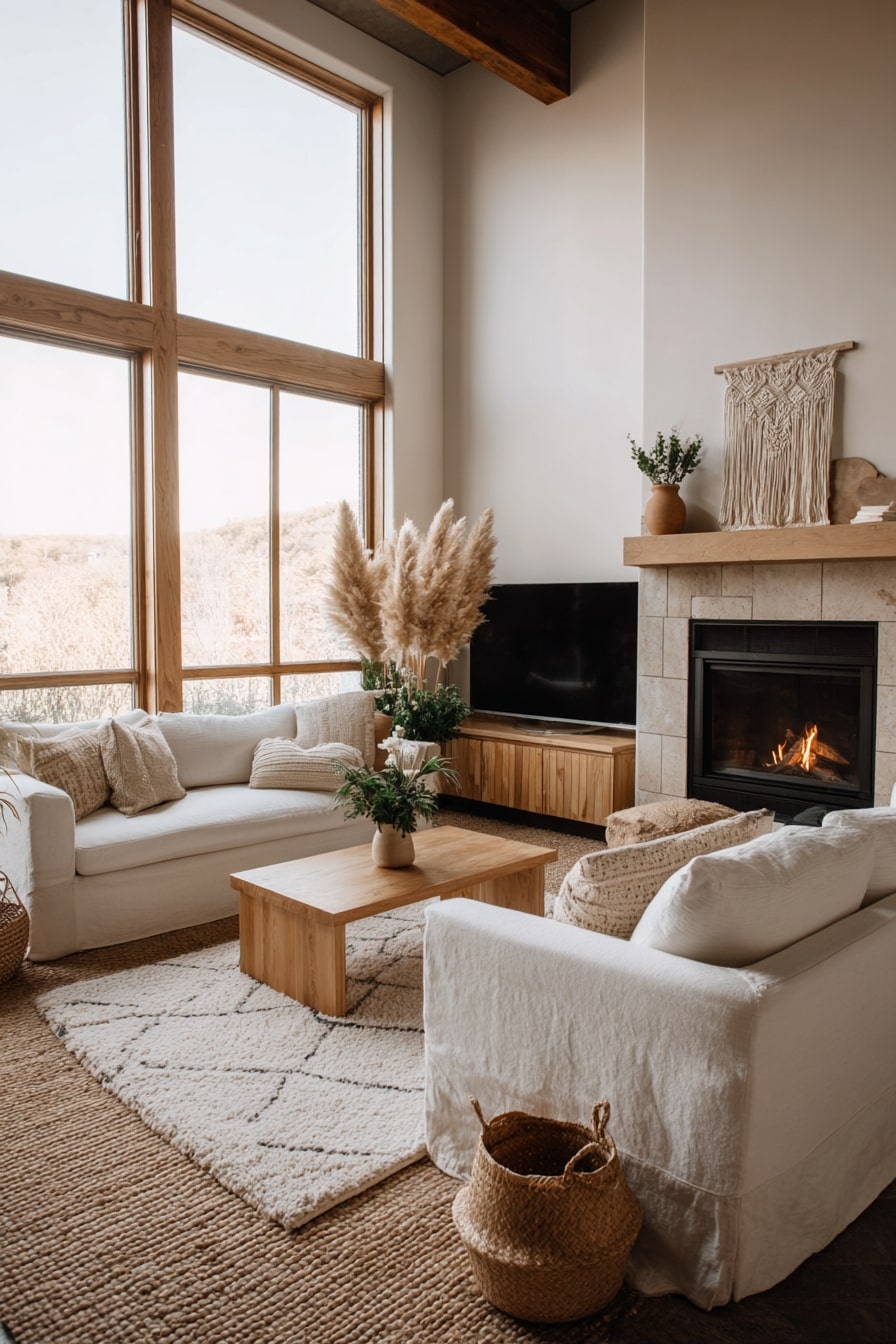 Cozy Fireplace in a Natural Setting