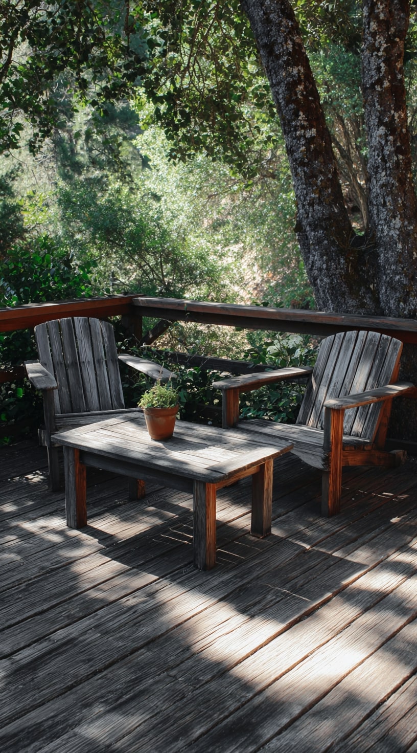 Rustic Redwood Deck with Timeless Charm