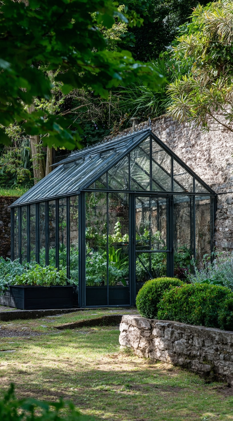 A Greenhouse That Merges With the Garden Landscape