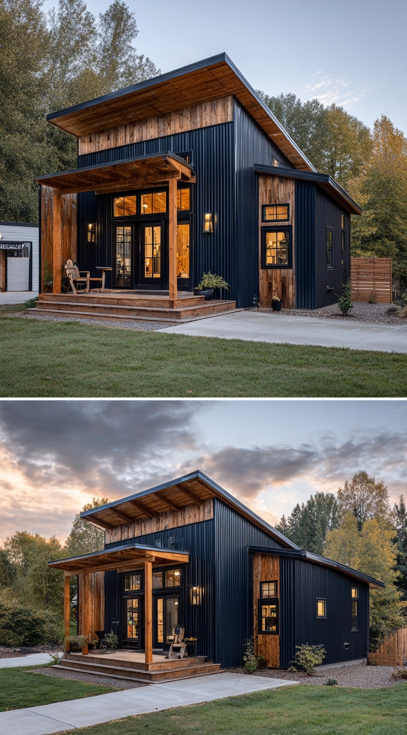 A Modern Barn House with Strong Lines and Warm Detail