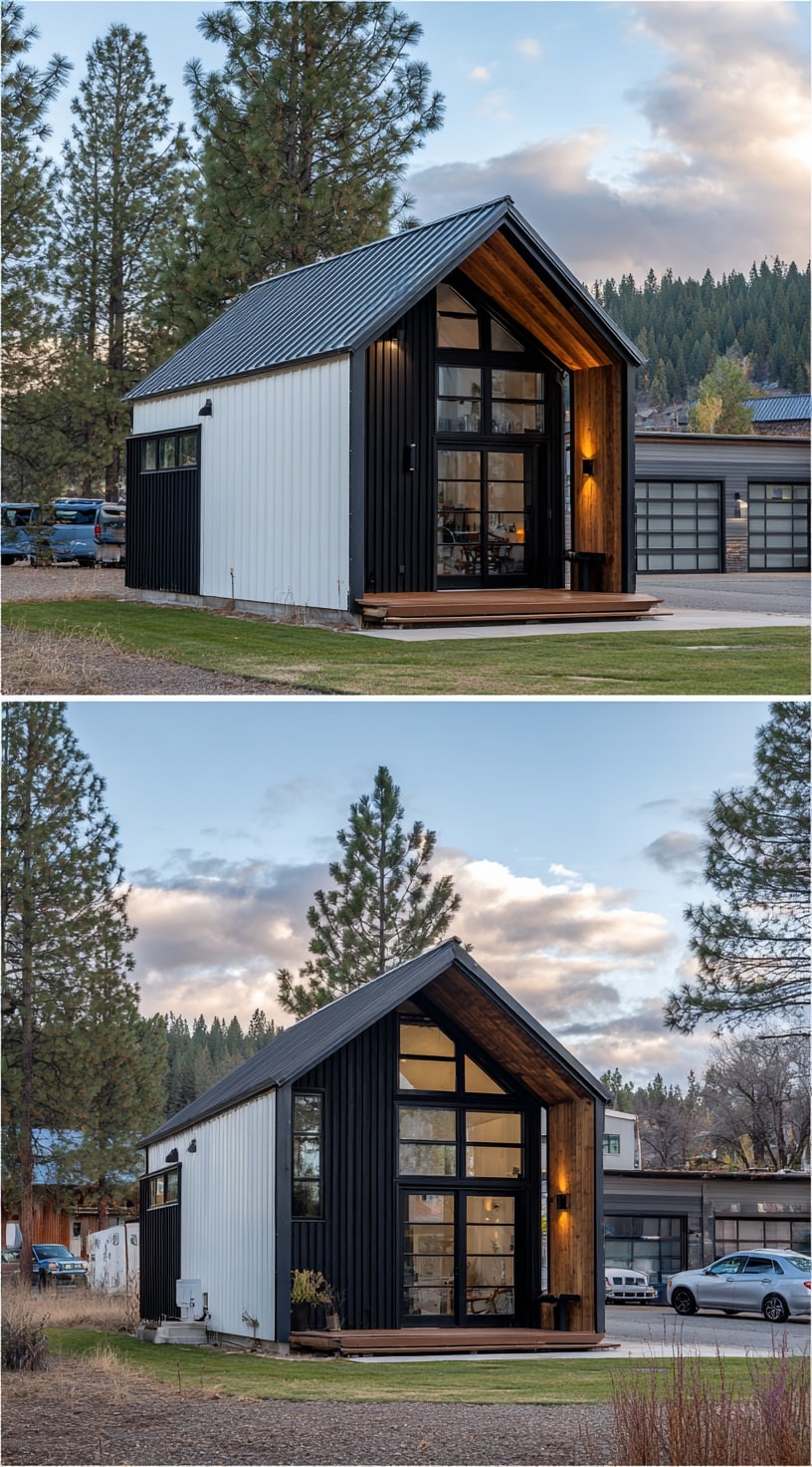 A Minimalist Barn House with Bold Contrast