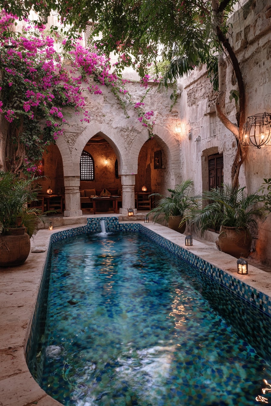Courtyard Pool with Timeless Elegance