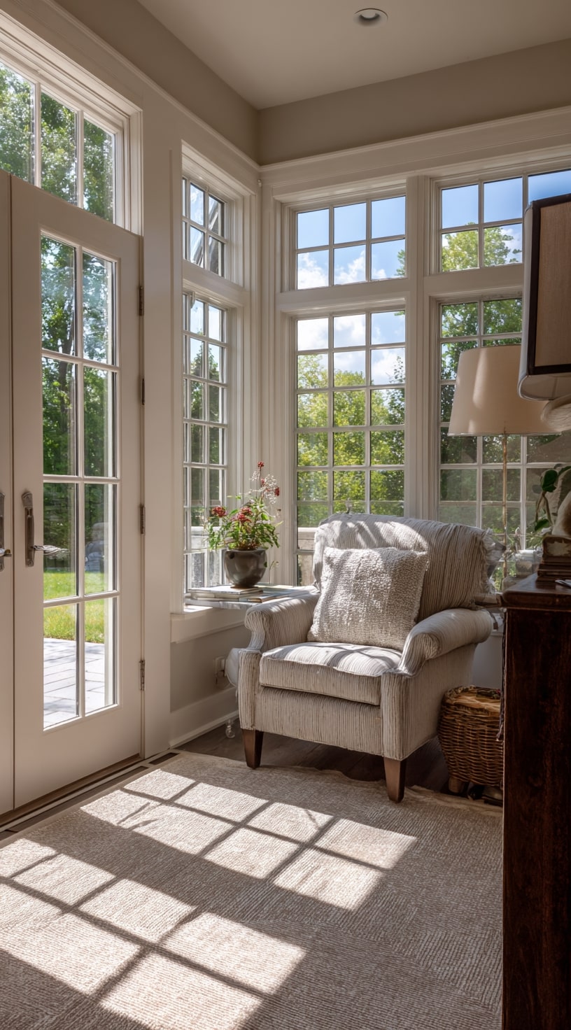 A Cozy Sunroom Corner with Timeless Grace