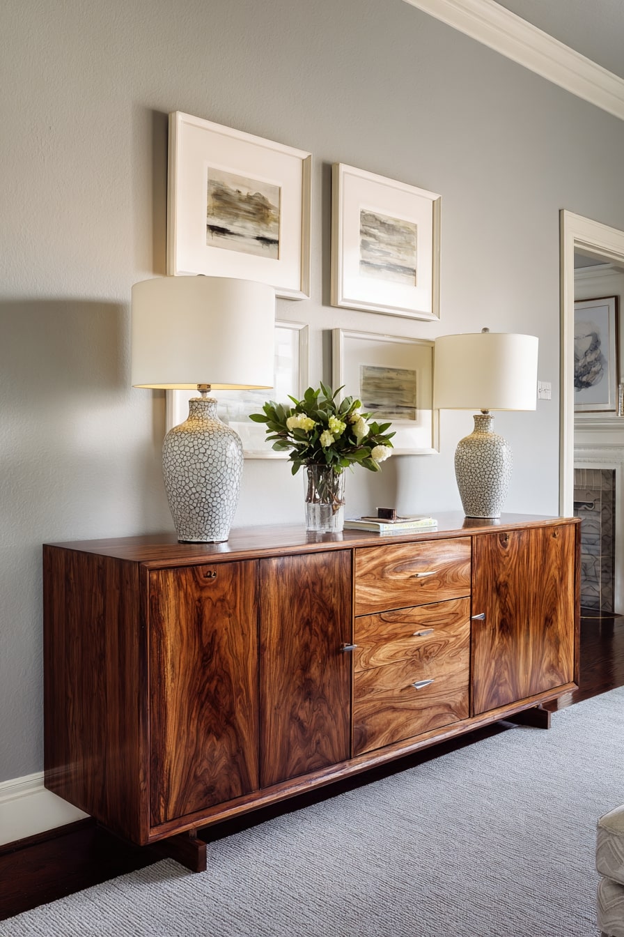 Classic Wood Tones with Refined Accents