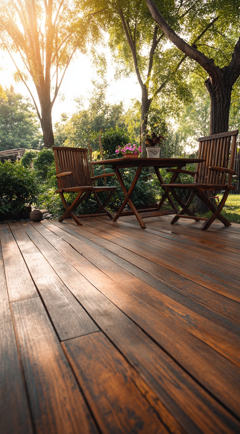 Sun-Kissed Deck Blending Warmth with Nature