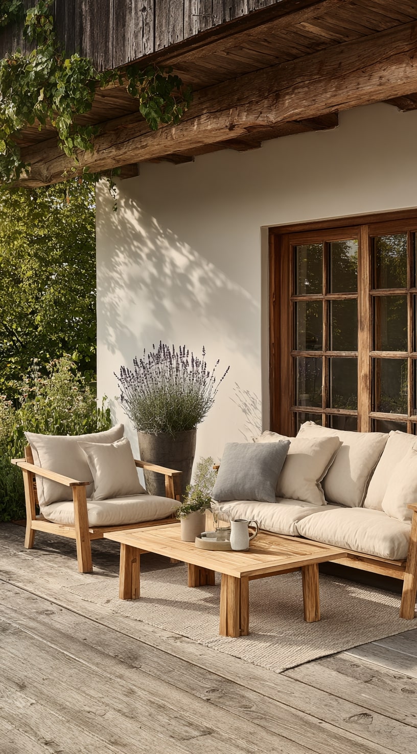 Weathered Gray Deck Framing a Soft Outdoor Retreat