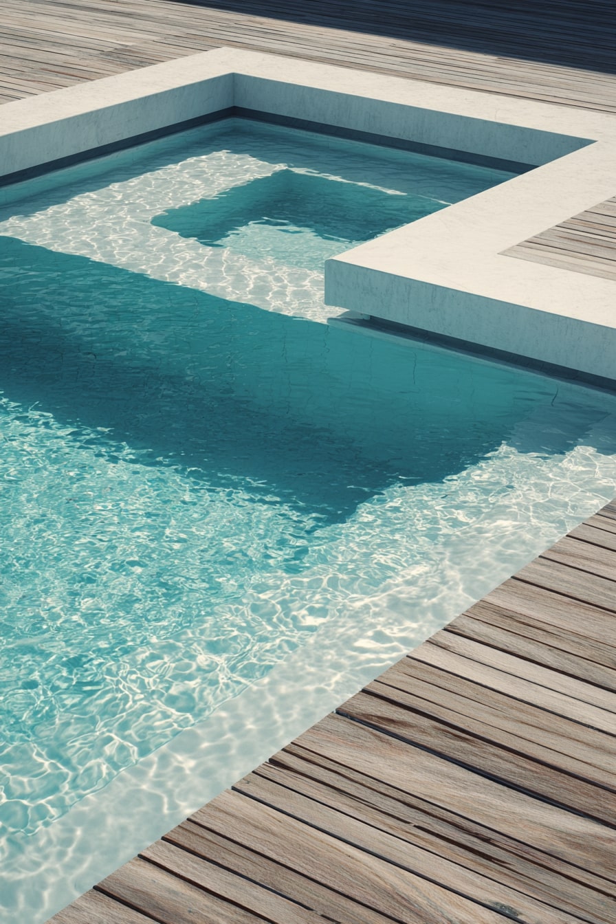 Minimalist White Coping with Sleek Geometric Design