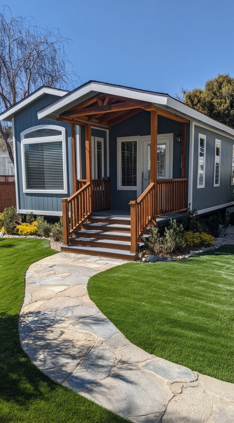 Porch Design That Transforms a Mobile Home Exterior
