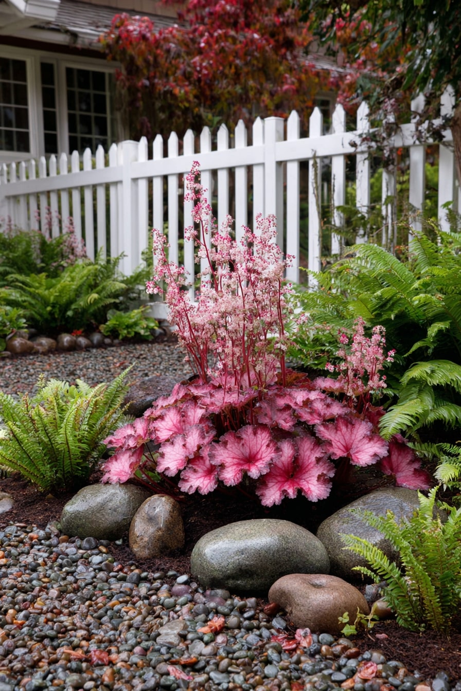 Heuchera Brightens a Cottage-Style Front Yard