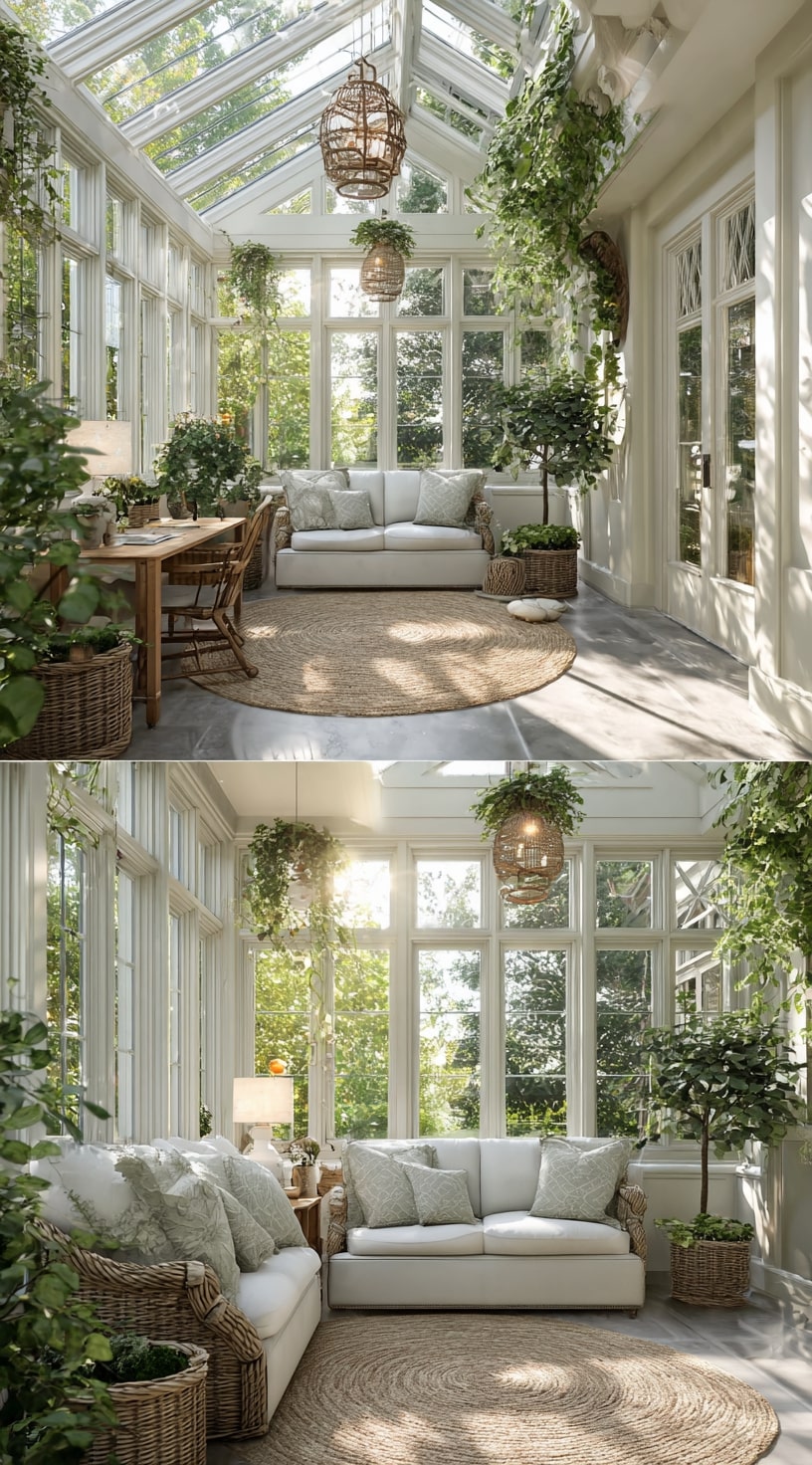A Sunroom Styled with Natural Elegance