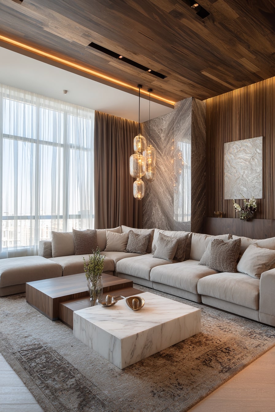 Earthy Tones with Marble Contrast