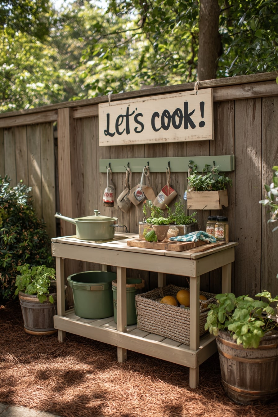 A Simple Mud Kitchen with Homely Flair