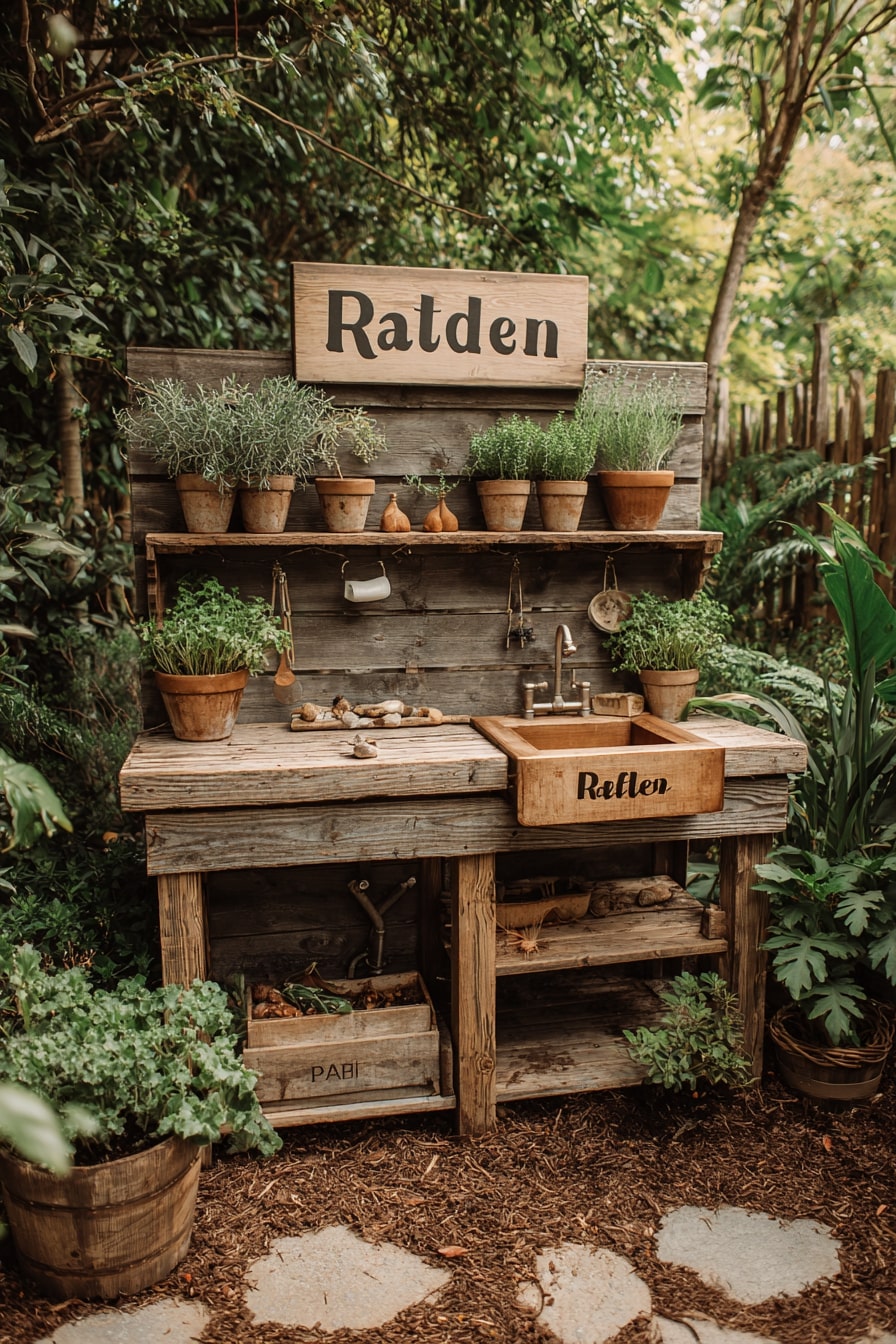 A Rustic Mud Kitchen That Echoes Nature