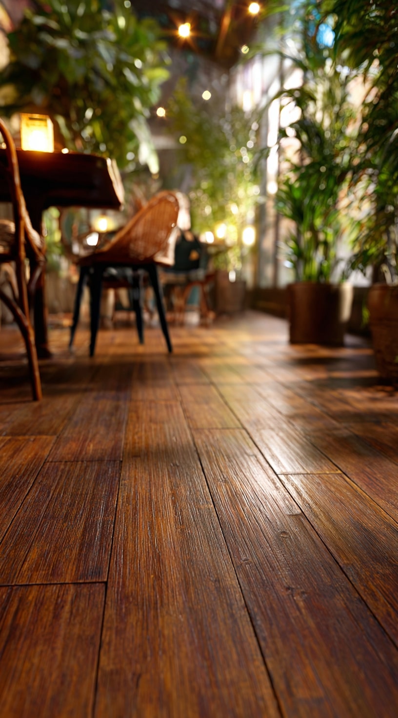 Warm Honey-Toned Deck Enhancing Natural Ambience