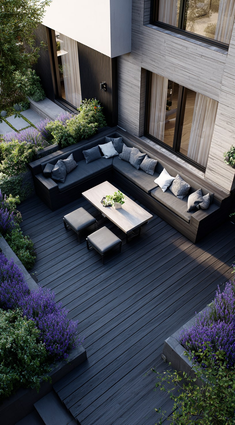 Sleek Dark Deck Framing a Modern Outdoor Escape